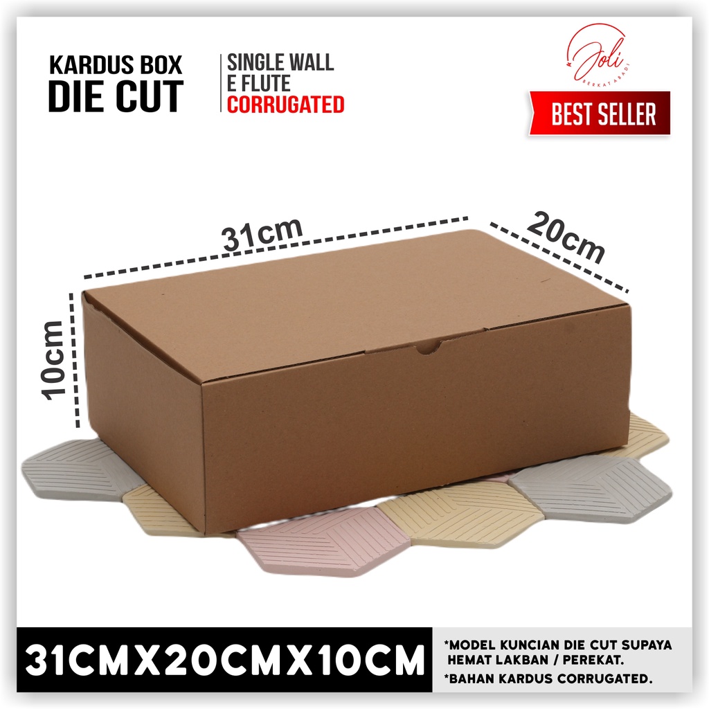 

DIE CUT BOX 31x20x10 / KARDUS CORRUGATED / BOX PACKING / DUS SOUVENIR / GIFT SOUVENIR