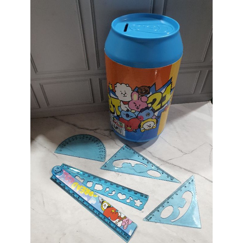 CELENGAN bahan PLASTIK BTS BT 21 ada bonuS Garisan set isi 4 pc-3