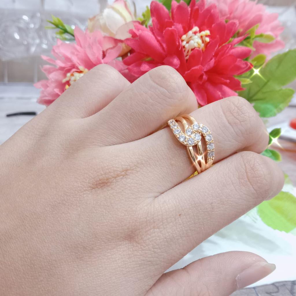 Kenten Acc - Cincin Emas Permata Perhiasan Wanita Fashion Harian / Cincin Dewasa C-29