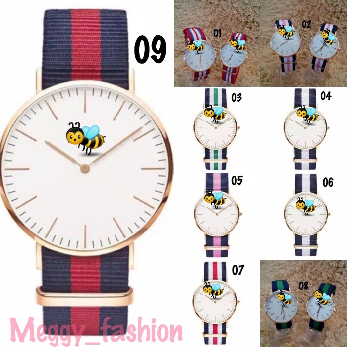 Jam Tangan Wanita dan Pria Fashion Canvas Kanvas BIG PROMO COWOK CEWEK UNISEX