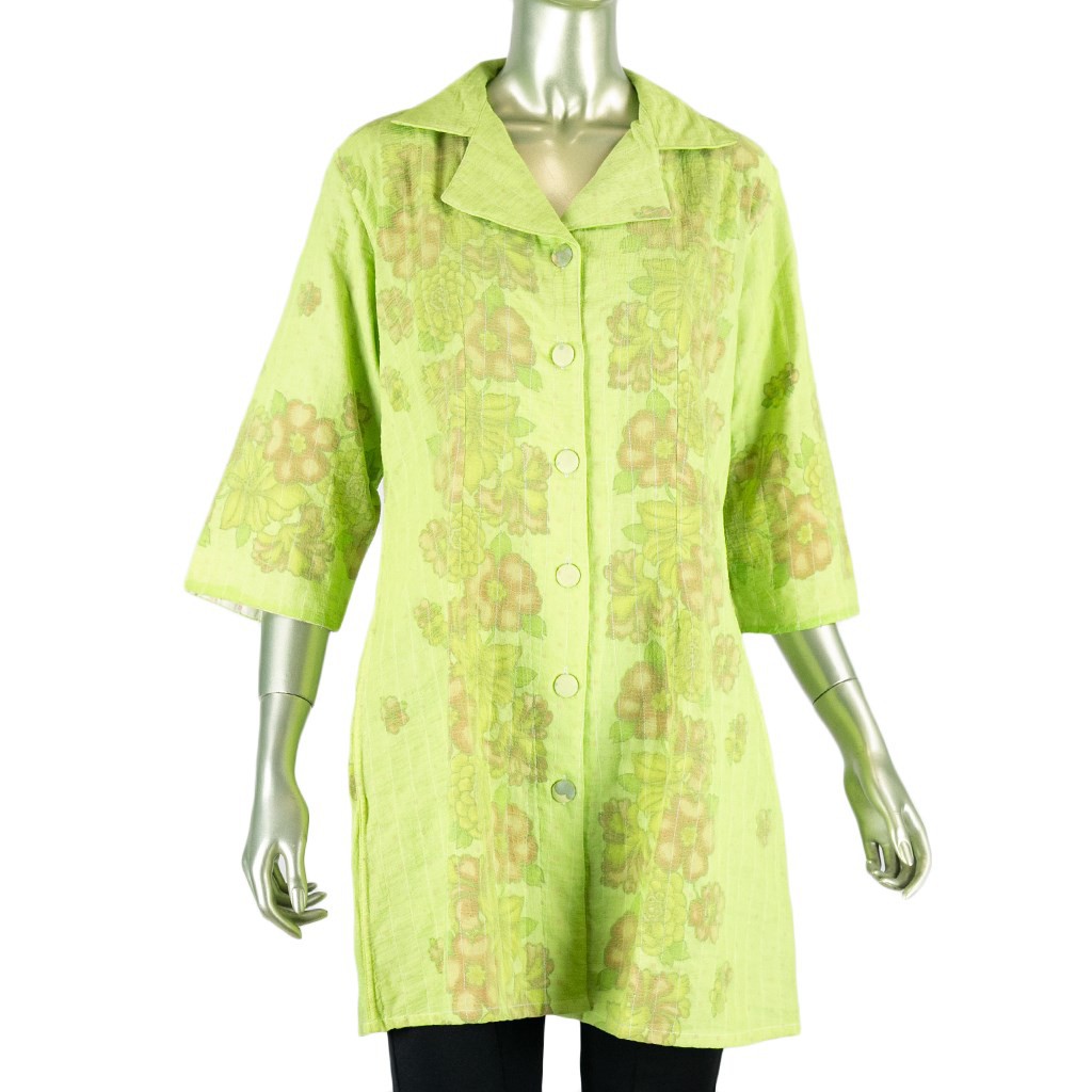 BLOUSE BATIK MBL LONG ATASAN WANITA LENGAN PANJANG KANCING BUNGKUS