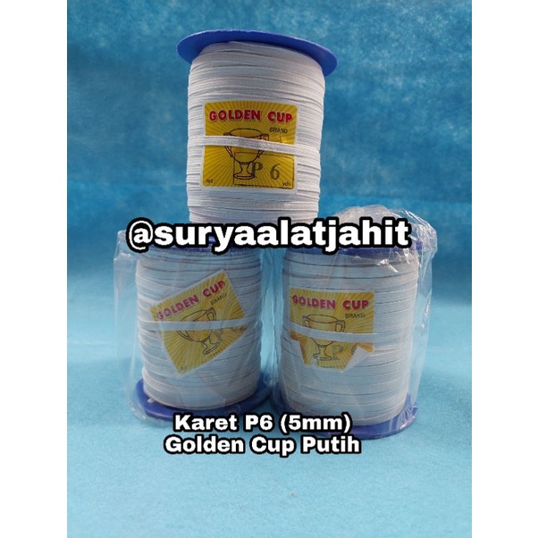 Karet P6/5mm Golden Cup Putih =rp.39.500/1Rol