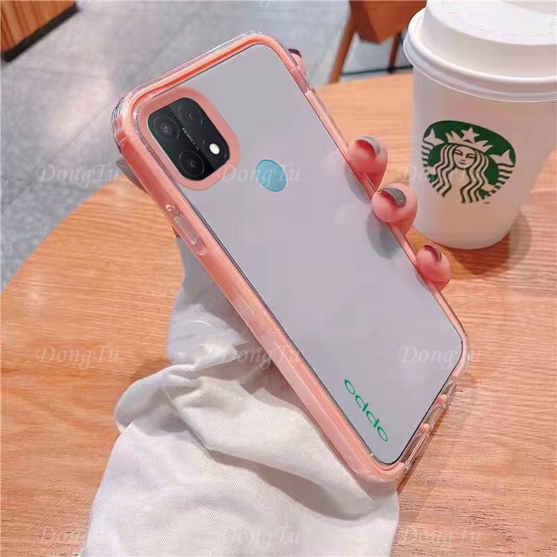 3 in 1 Case HP Transparan Anti Jatuh Case Untuk OPPO A15 A15s A35 Reno 5 6 Reno 5F/F19 Pro Reno 4F F17 Pro Realme 5 5i 5s 6i C3 c2 A1k C12 C15 C11 2020 C20 C20a C11 2021 Anti-Lepaskan Penutup