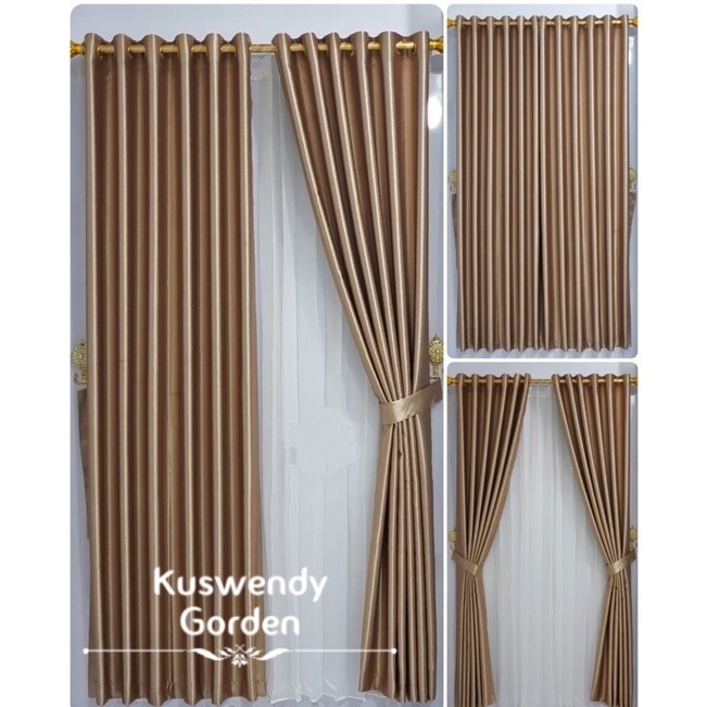 Gorden Blackout Glossy 100 x 275 cm Tinggi 2.75 meter Hordeng Jendela Pintu Tirai Minimalis