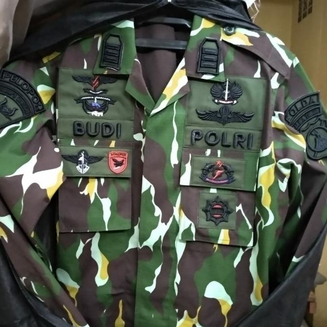 bordir timbul brimob loreng