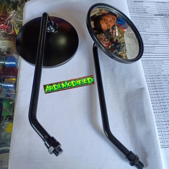 Spion Bulat Panjang Hitam Honda Yamaha Model Scoopy