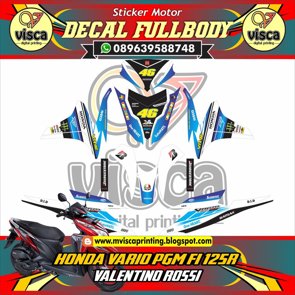 stiker decal vario 125 decal stiker vario 125 dekal stiker motor vario 125 decal vario rossi