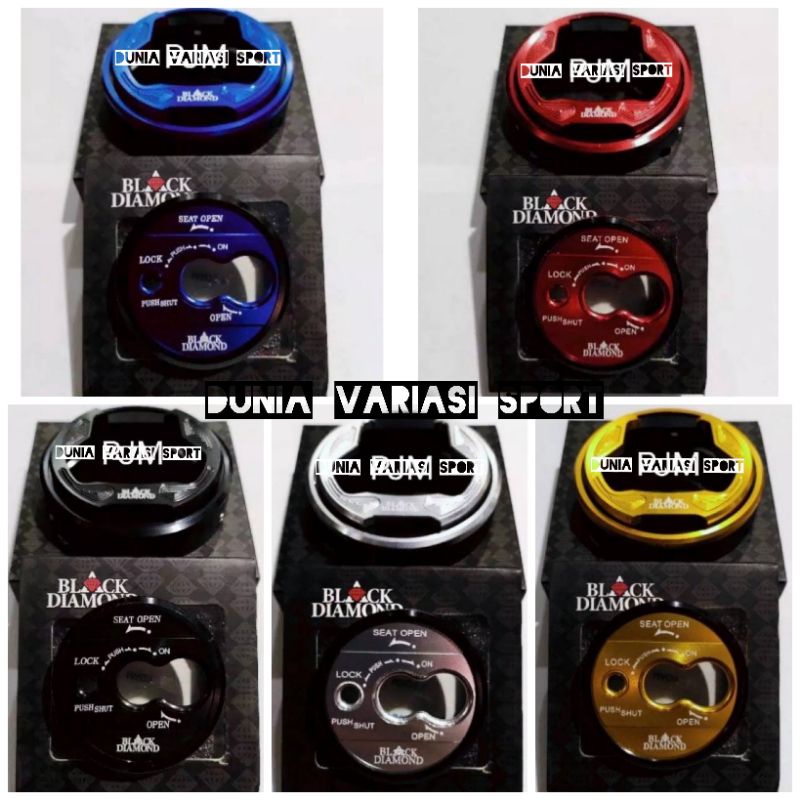 Cover Tutup Tangki + Cover Kunci Kontak 1paket Nmax 2014-2019 old/Lama Black Diamond Original