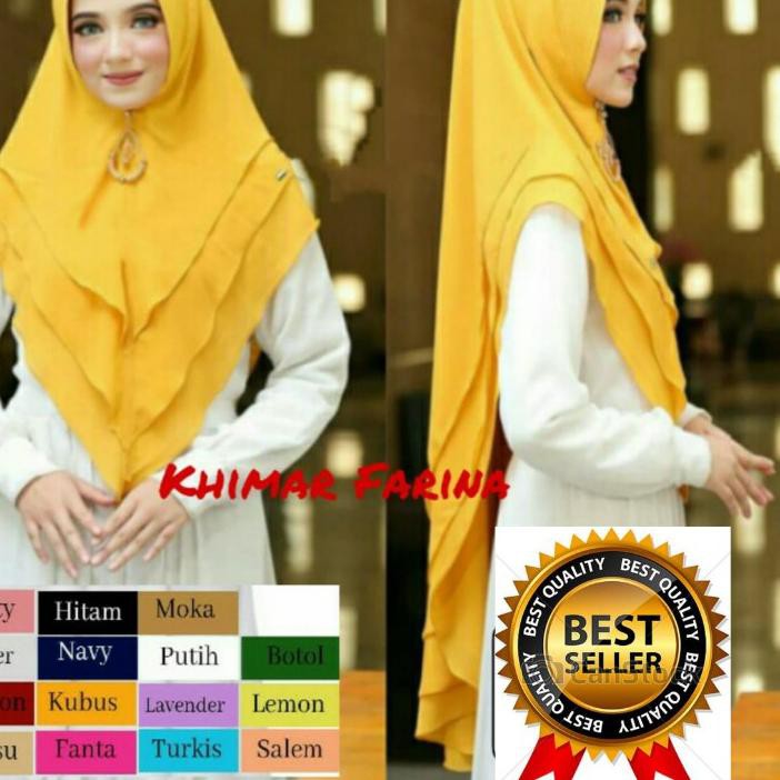 [ BVU ] Khimar hijab jilbab/syari Farina 3 layer ✅