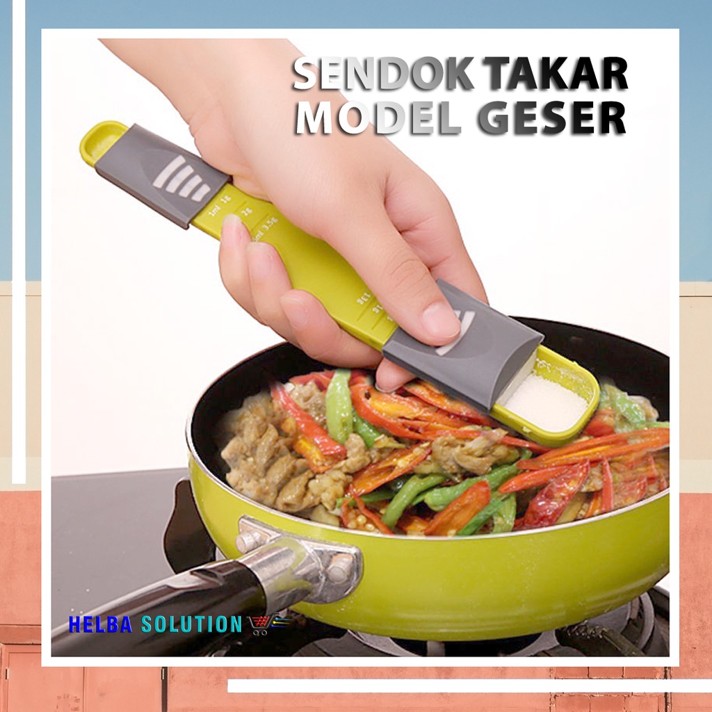 Sendok Takar Bumbu Model Geser Sendok Ukur Gram Mili Measuring Sliding Spoon