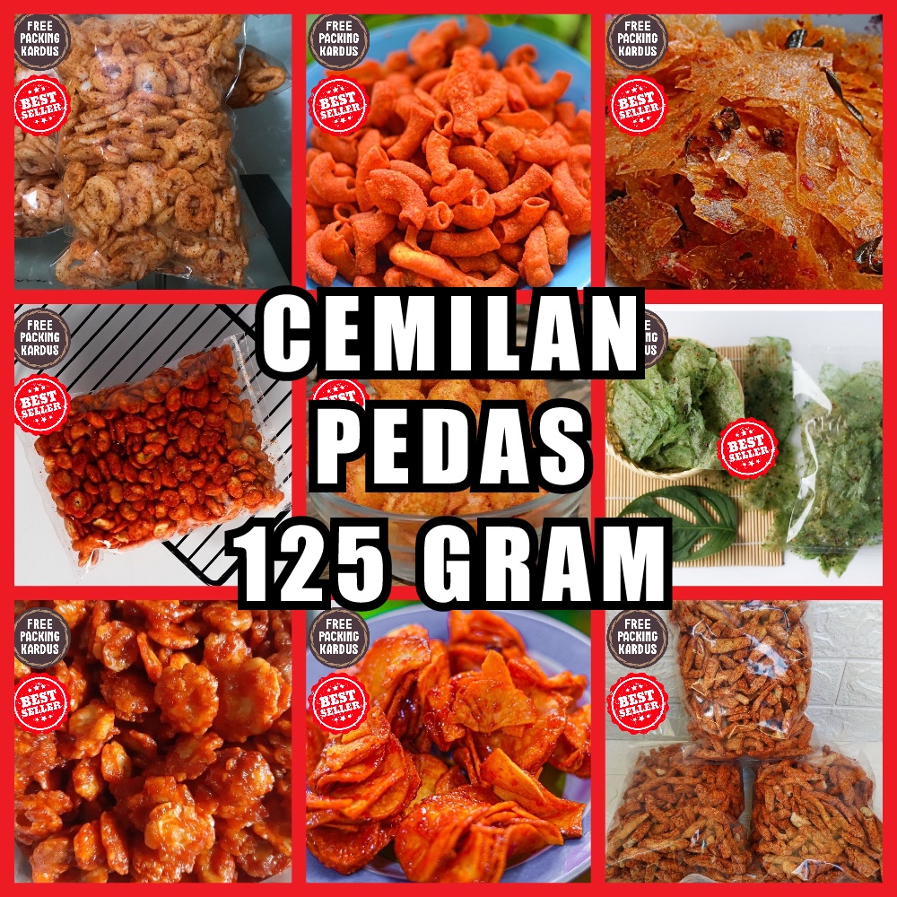 

makanan ringan serba pedas 125 gram snack kiloan jajanan cemilan camilan jadul