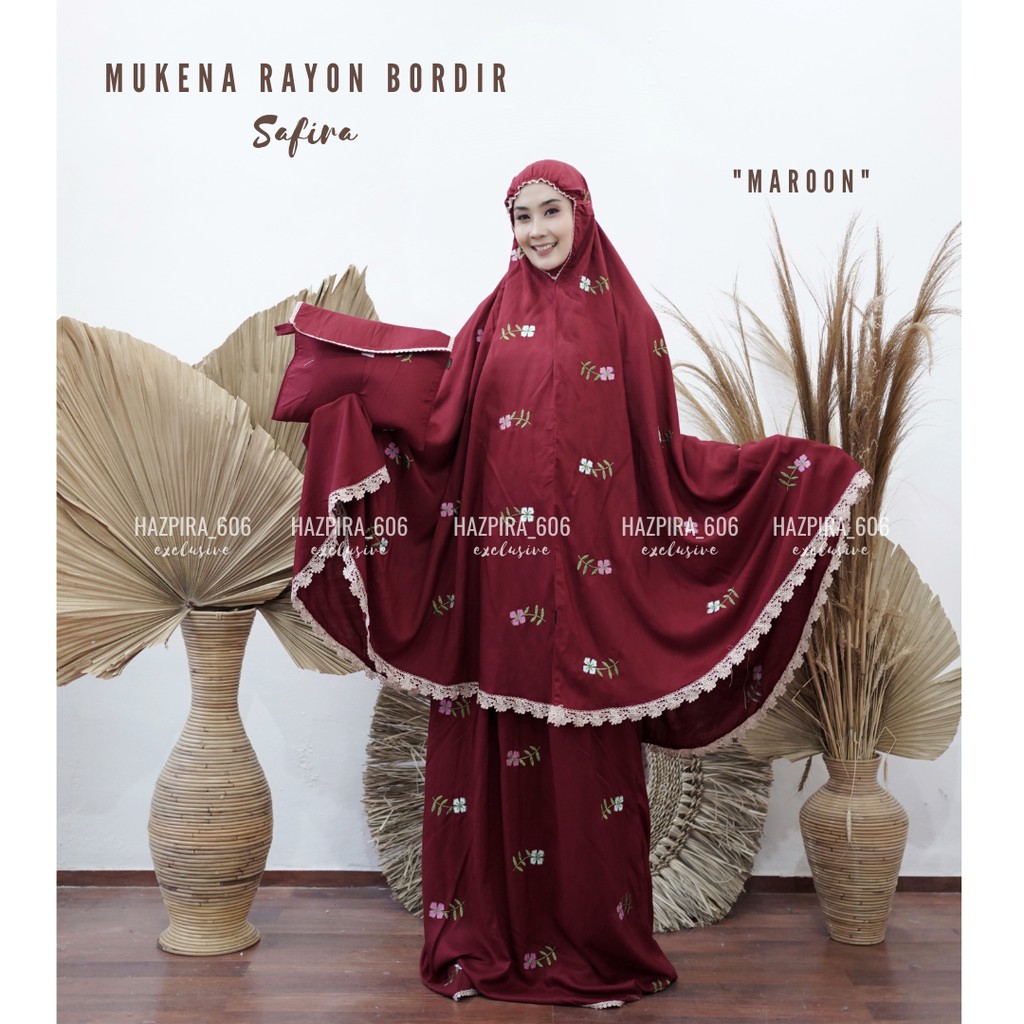 MUKENA DEWASA KATUN RAYON BORDIR SAFIRA JUMBO