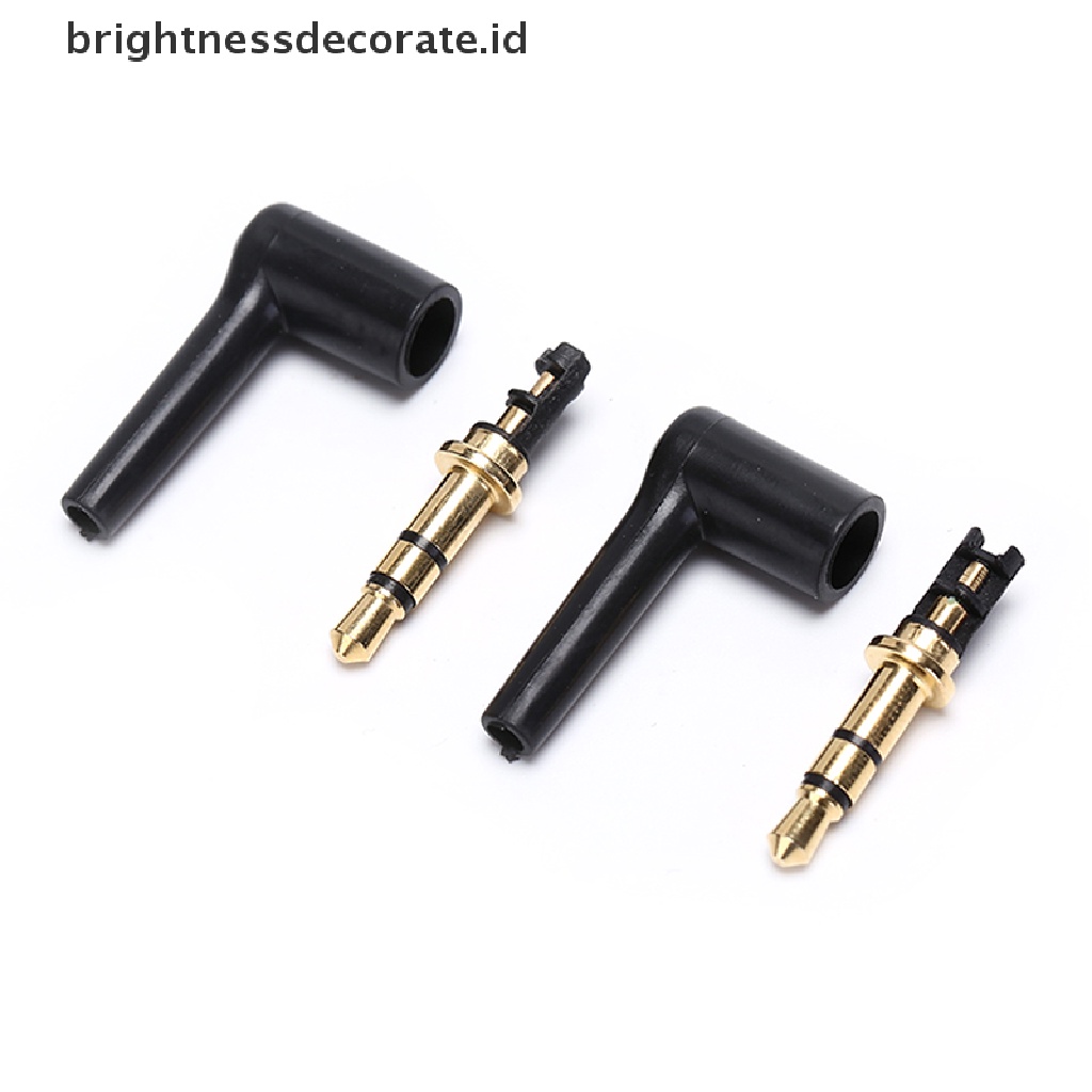 2pcs Adapter Konektor Jack Audio Stereo 3.5mm 90 Derajat