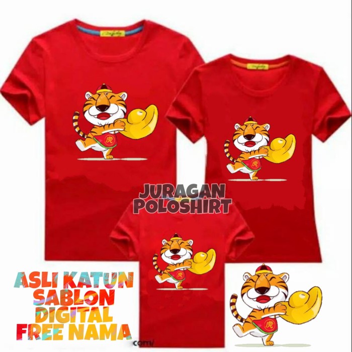KAOS IMLEK 2022 TIGER-KAOS IMLEK FAMILY-KAOS UNISEX PRIA/WANITA-JRG16 - kaos distro imlek 2022
