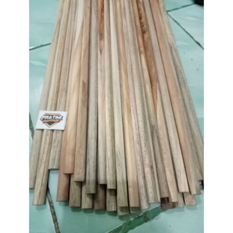 Tangkringan Burung kenari semi oval halus kayu jati isi 2 Tangkringan