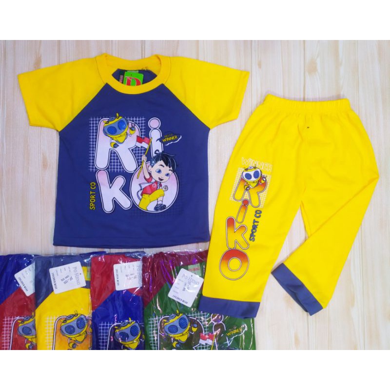 SETELAN CP RIKO POP IT ULTRAMAN SPIDERMAN TRANSFORMERS 2-7 THN BAJU ANAK-Boba