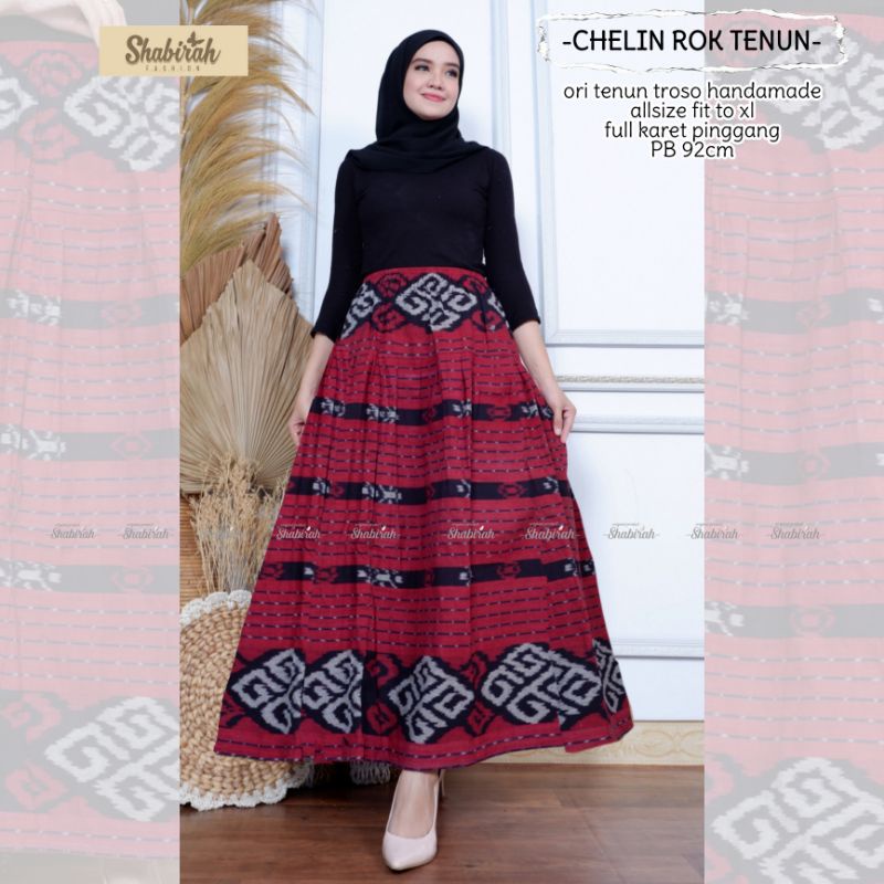 GARANSI TERMURAH COD - ROK TENUN MIDI / BAWAHAN WANITA / ROK BATIK / SKIRT / ORI BLANKET TROSO-Chelin #1