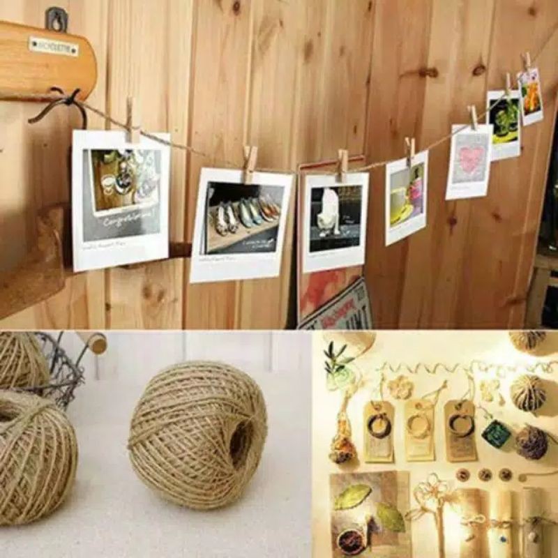 Tali rami murah  Tali jerami  Hiasan kamar  Wooden clip tali rami  Tali rami medan