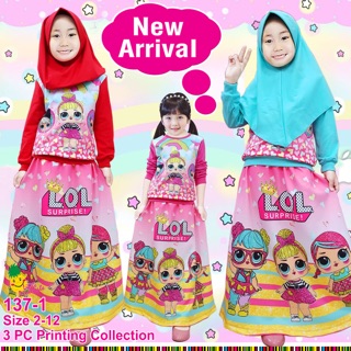 SET ROK PLISKET 3085 30812 JILBAB sz 3 8 thn merk Little 