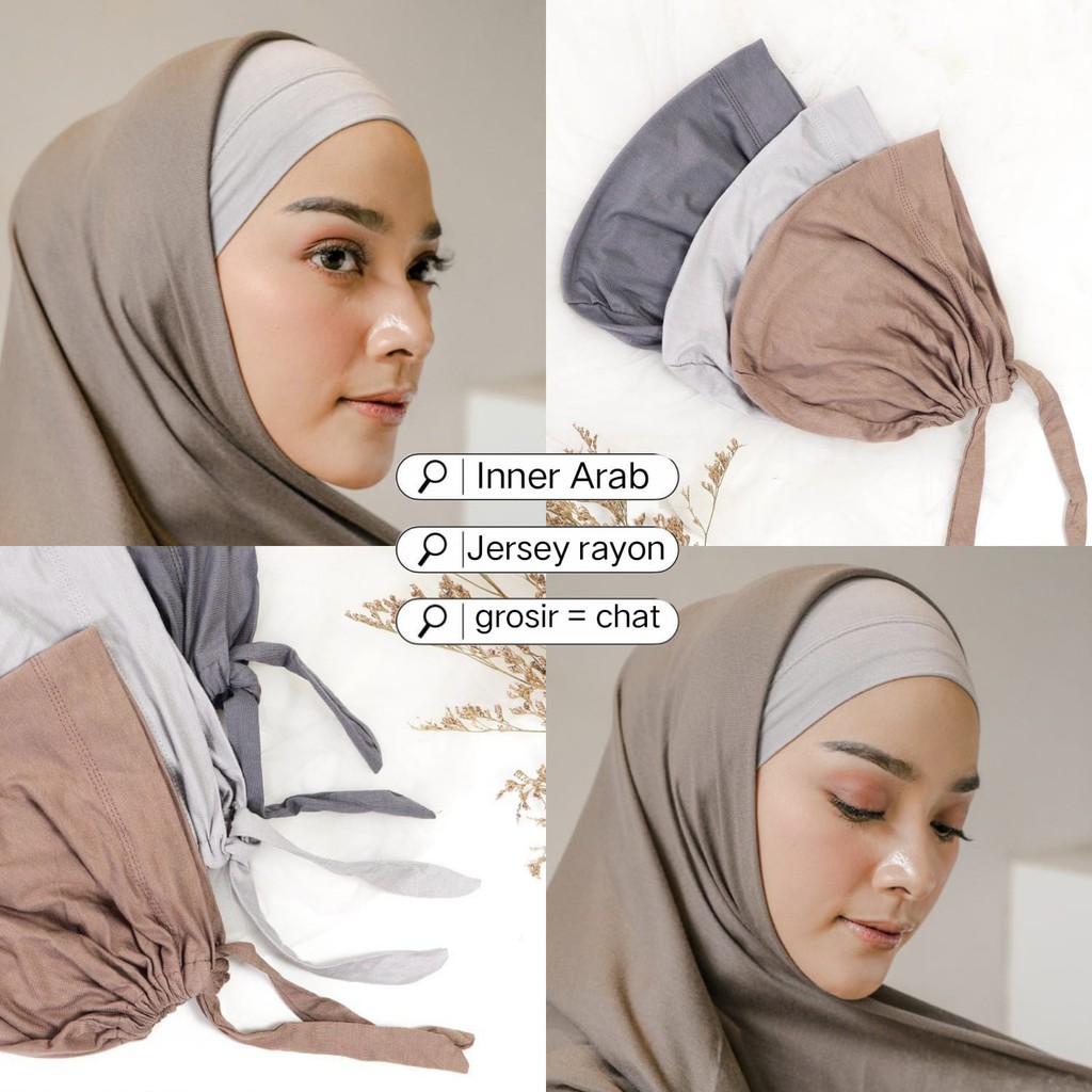 Ciput Arab Tali Belakang Bahan Kaos Harga Murah Berkualitas / Ciput Anpus / Inner Hijab