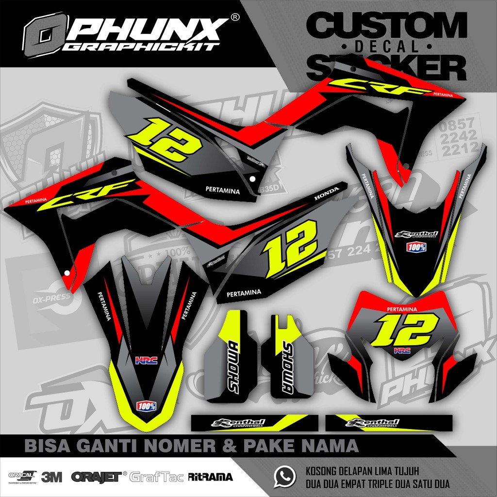 Stiker Decal CRF 150 L nomer 12