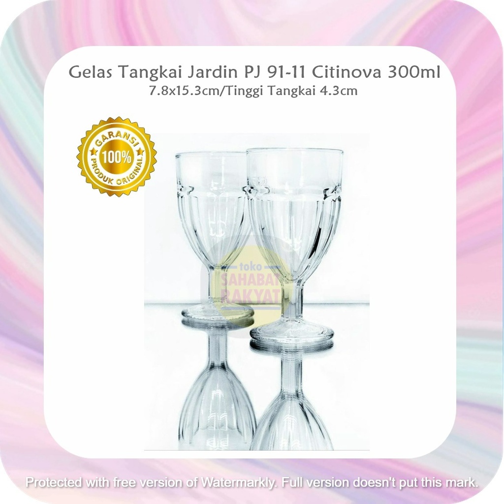 [set 6 pcs] UTL044L Gelas Tangkai/Stem Glass Jardin PJ 91-11 Citinova 300ml