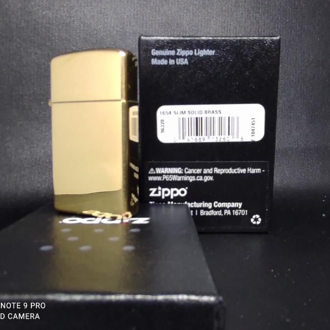 Zippo 1654 SLIM SOLID BRASS Original