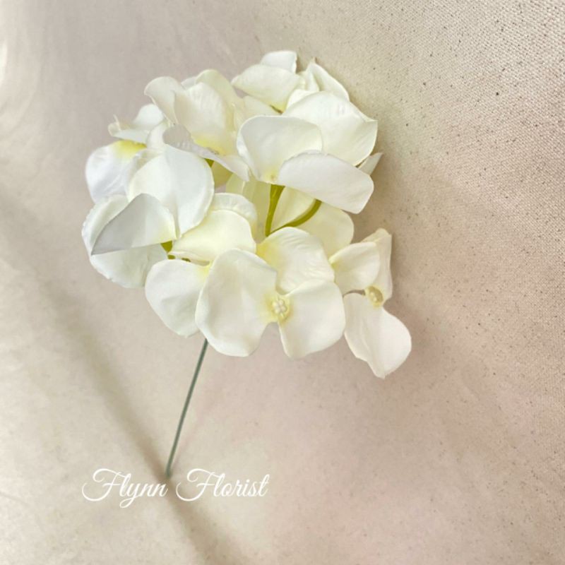 Bunga Hydrangea X1 (satuan)●35cm●Bunga Artificial/ Bunga Dekorasi / Bunga Plastik / Bunga Pernikahan-Putih Gading