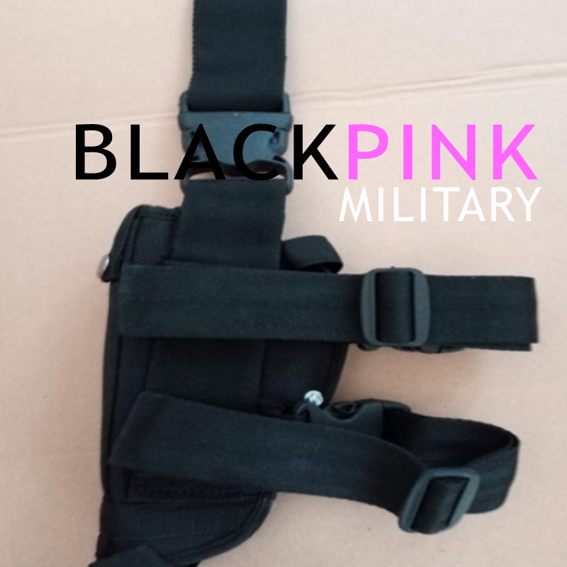 Holster Paha Kanvas Hitam - Sarung Pistol