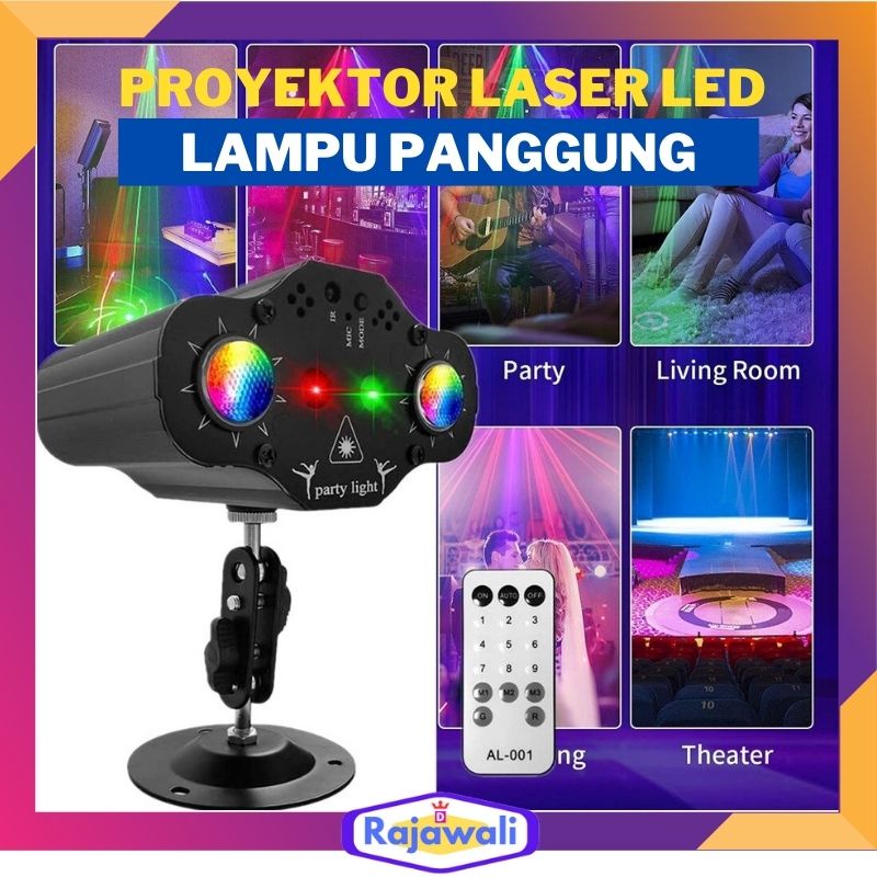 Lampu Disco Proyektor Laser LED Sorot Tembak RGB Stand Light Warna Warni  Full Color Lighting Lid Ef