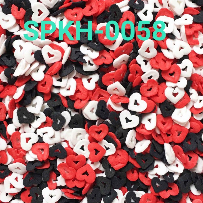 

SPKH-0058 SPRINKLES SPRINKLE SPRINKEL 500GR HATI HITAM MERAH PUTIH EKSKLUSIF