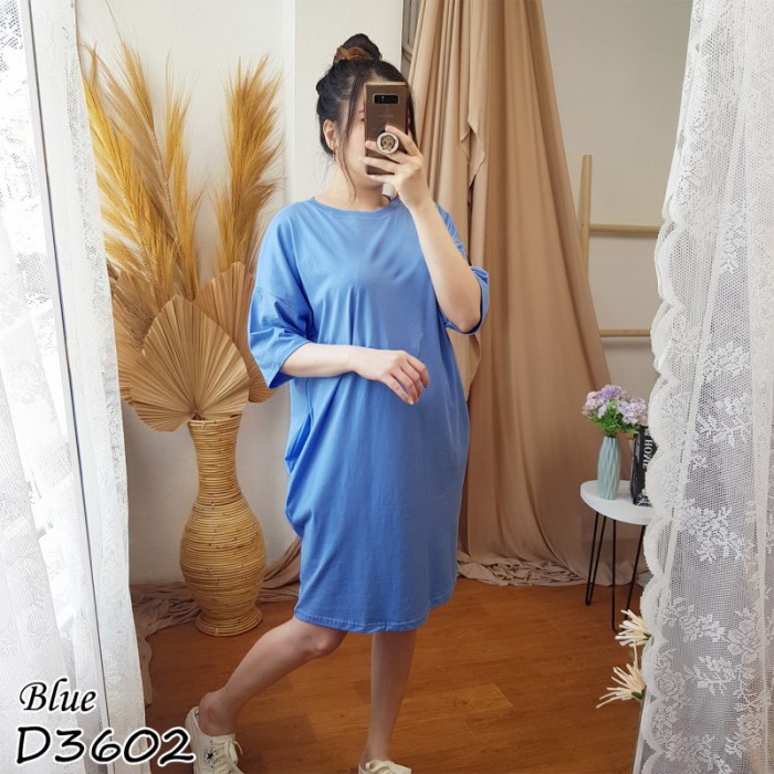 DRESS WANITA CASUAL BIG SIZE JUMBO POLOS SIMPLE BATWING D2915