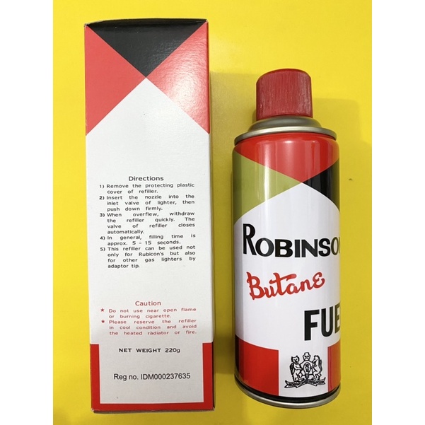 gas robinson butane fuel / refill gas korek api 220 gram / isi gas korek api refill robinson