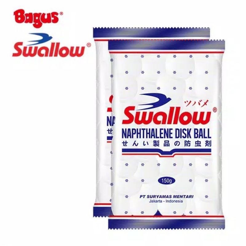 Kamper Putih Kapur Barus Swallow Naphthalene Disk Ball 150 Gram