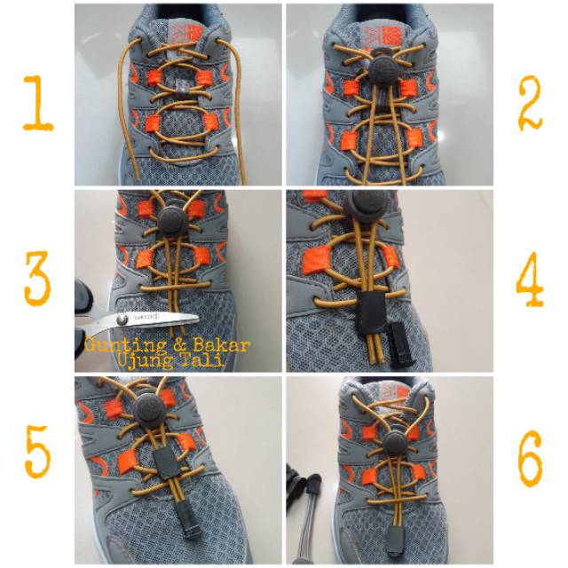 Tali Sepatu Elastis Elastic Shoeslace Lock Lace