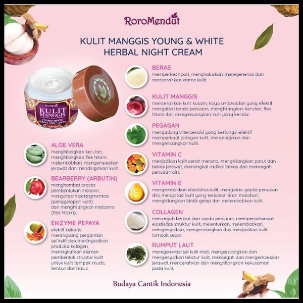 RORO MENDUT KULIT MANGGIS HERBAL NIGHT CREAM