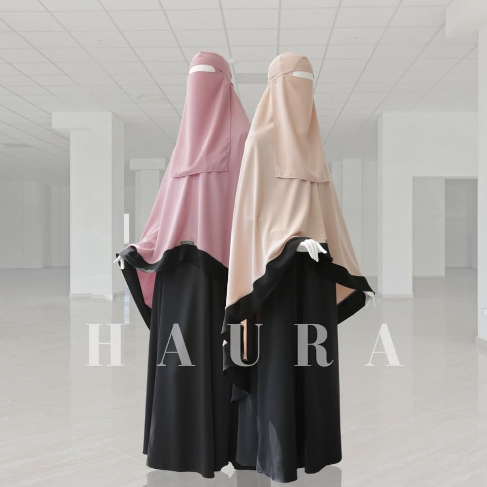 Khadijah Indonesia - Khimar Haura | Soft Pad | Hijab Jumbo | Free Cadar Bandana
