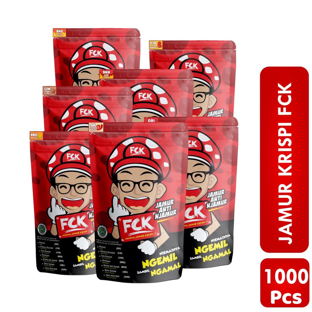 JAMUR CRISPY FCK 550 pcs SEMUA VARIAN PAKET DISTRIBUTOR JAMUR KRISPI MAKANAN RINGAN / CAMILAN ENAK