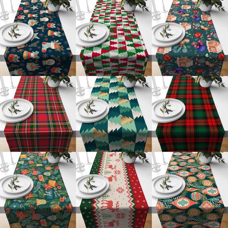 Table Runner Taplak Meja 230x40 cm Premium Edisi Natal / Christmas Edition / Holiday Season - Kado Natal / Hadiah Natal / Hampers Natal / Christmas Hampers / Christmas Gift - Pusat Kado Murah