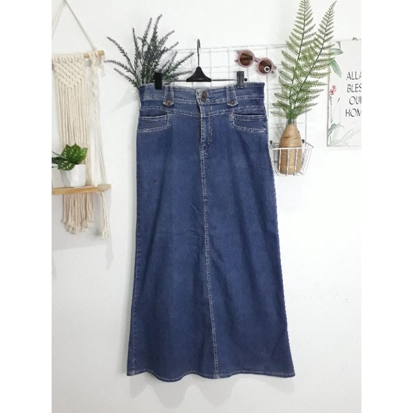 [FLASH SALE] Rok Levis Jeans Panjang Preloved | Rok Denim | Rok Span | Rok Tebal | Rok Mantul