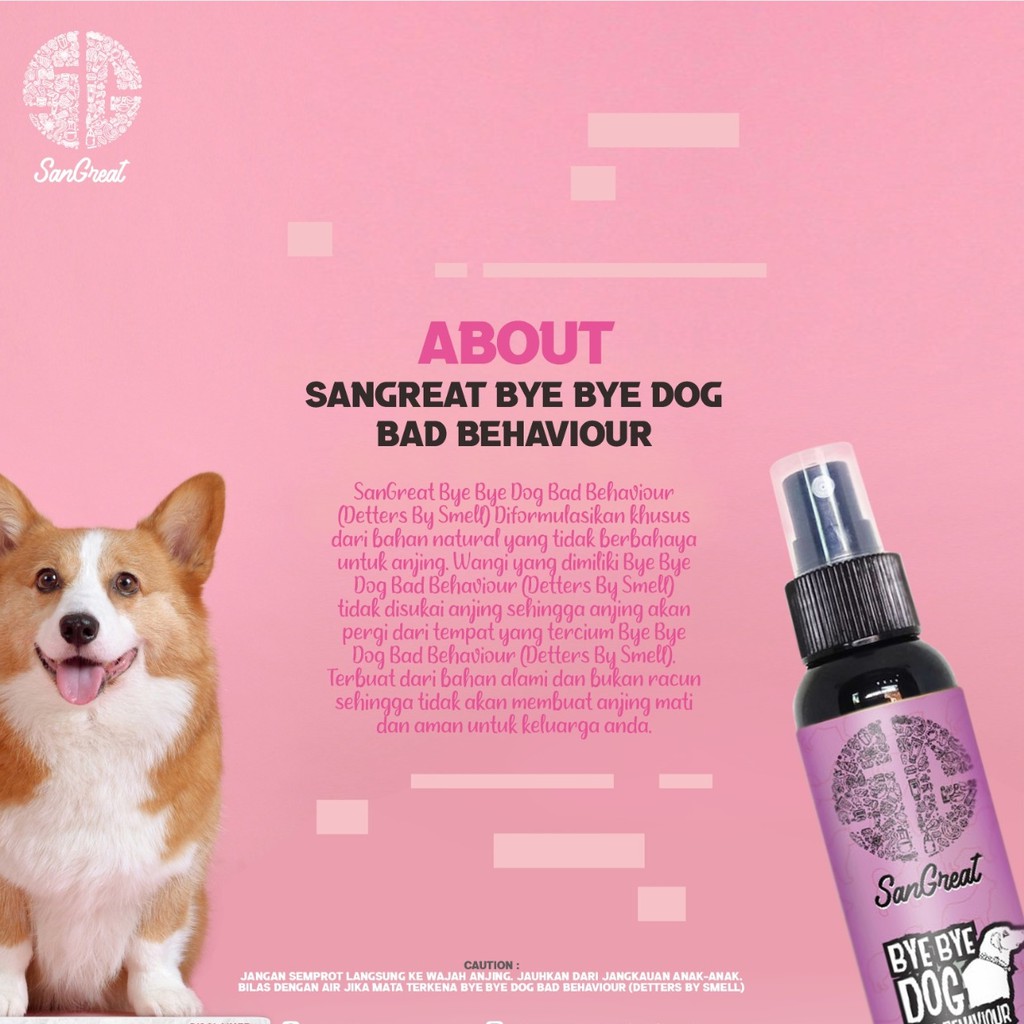 SanGreat Bye Bye Dog Bad Behaviour Dog Repellent gel 100 gr, Deters Bye Smell, Pengusir Anjing