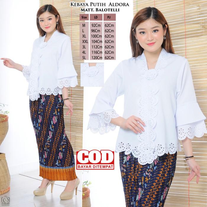 Dores Atasan Kebaya Wisuda Putih Cerah / Kebaya Modern Putih / Kebaya Wisuda - Xxl