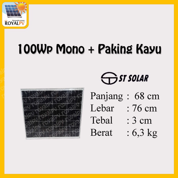 Panel Surya 100Wp Solar Panel 100Wp Solar Cell 100Wp Mono