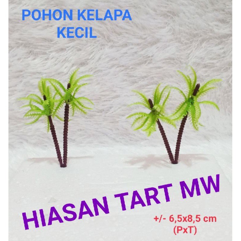 Topper Hiasan Kue Pohon Kelapa Kecil Isi 2 / Pohon Nyiur / Pohon Kelapa Plastik Hias