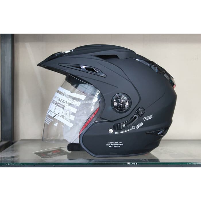 Helm RN Double Visor Hitam Doff Model INK T1