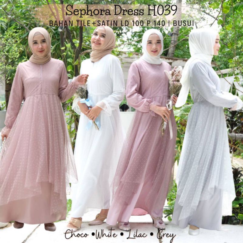 Sephora Dress H039 by Louvee / Gamis pesta / Gamis Tile