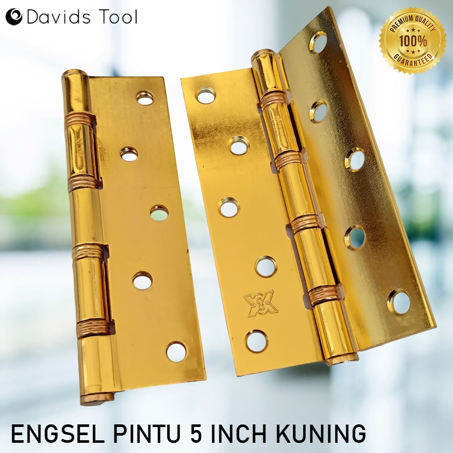 Engsel Pintu Rumah Kamar Mandi Jendela Kayu Besi Esel Ensel Tebal Mirip Stainless 5 inch Putih Kuning Sn