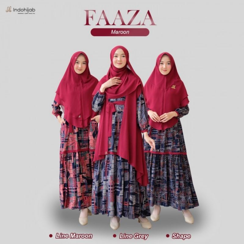 Gamis Rayon Premium - Faaza Dress (free pashmina warna random)