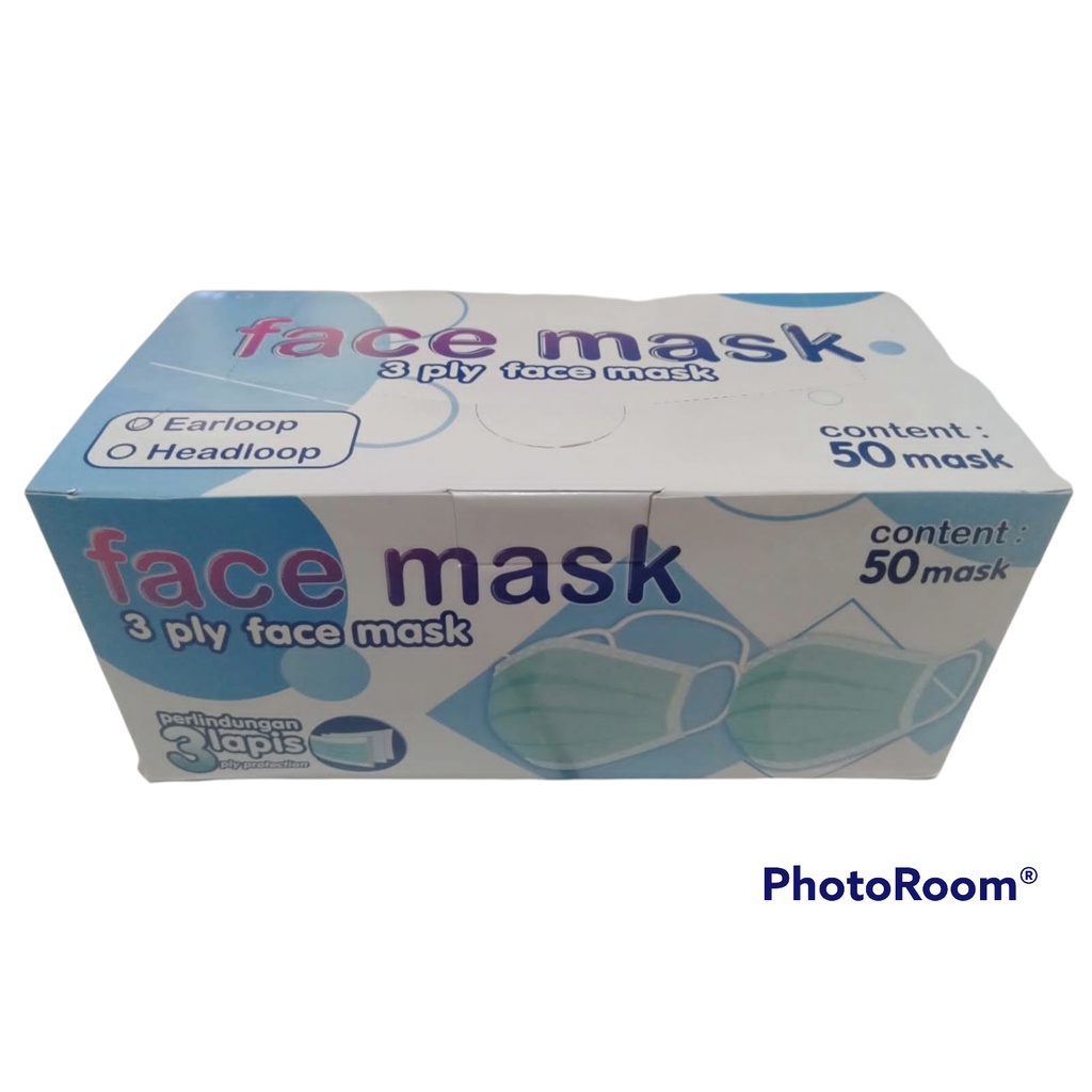 masker 3 ply headloop/masker 3 ply hijab/masker hijab