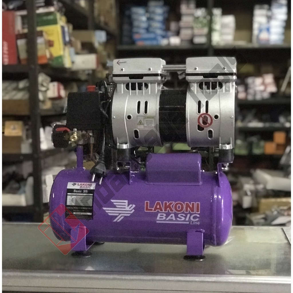 LAKONI BASIC 9S Kompresor Angin SILENT 3/4 HP 8 Liter Oilless Oiless